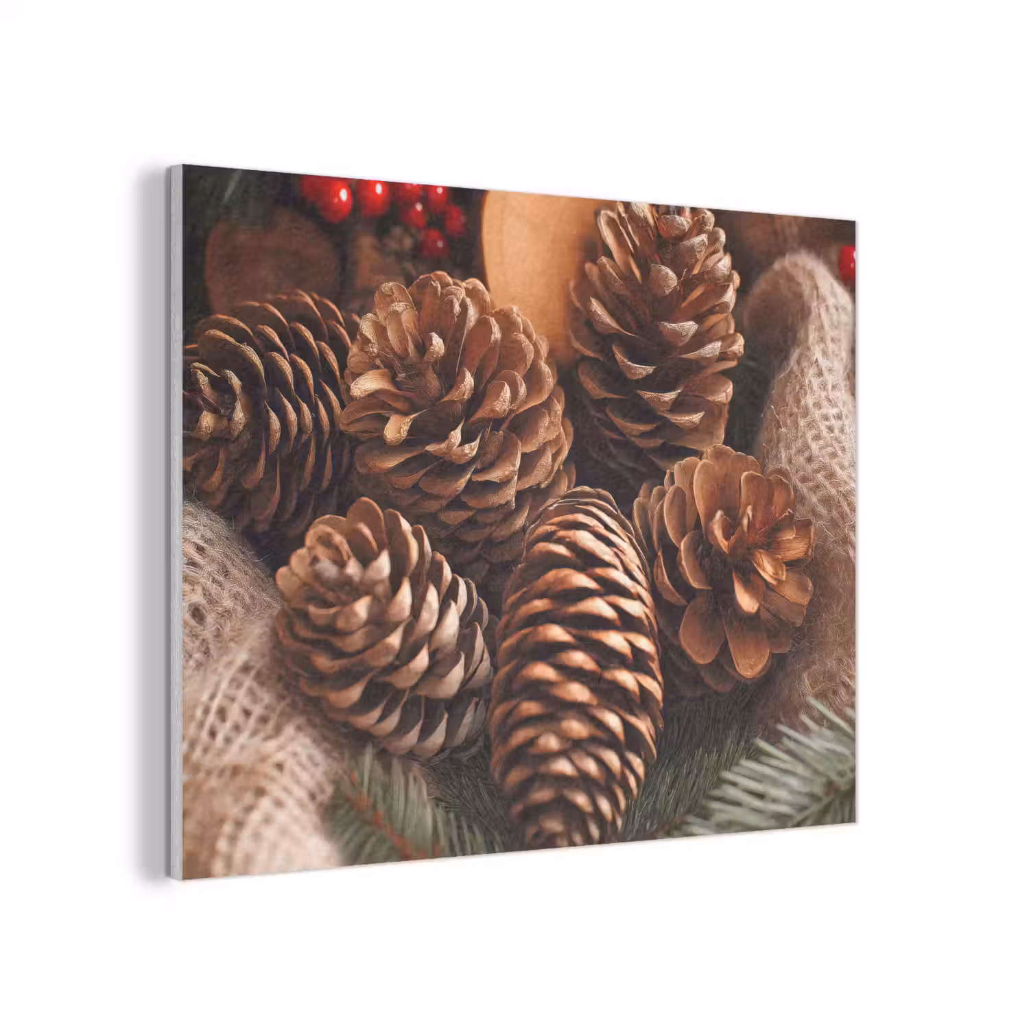 Dennenappels - Boom - Winter - Natuur - Bruin PET vilt klein -3d
