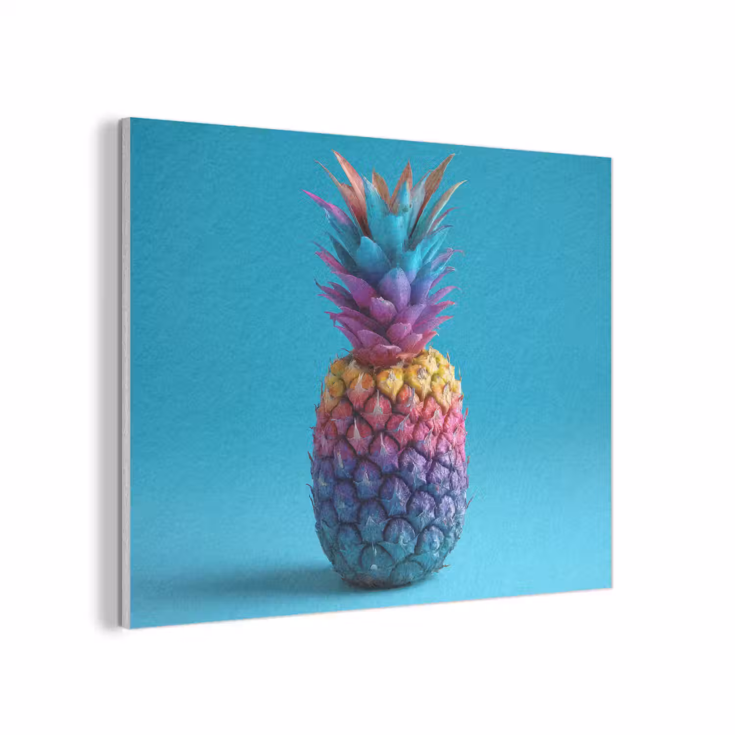 Ananas - Regenboog - Blauw - Popart PET vilt klein -3d
