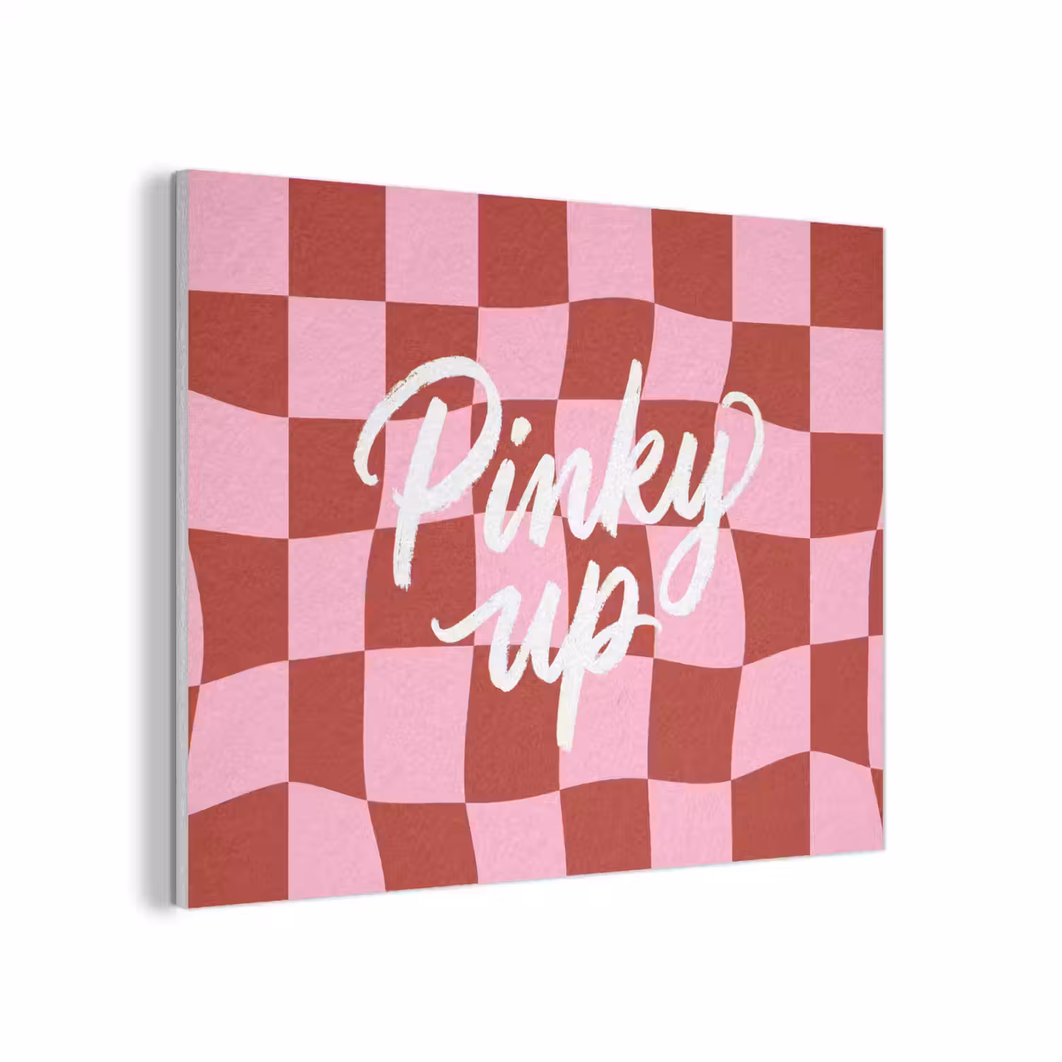 Pinky up - Geblokt - Bordeauxrood PET vilt klein -3d