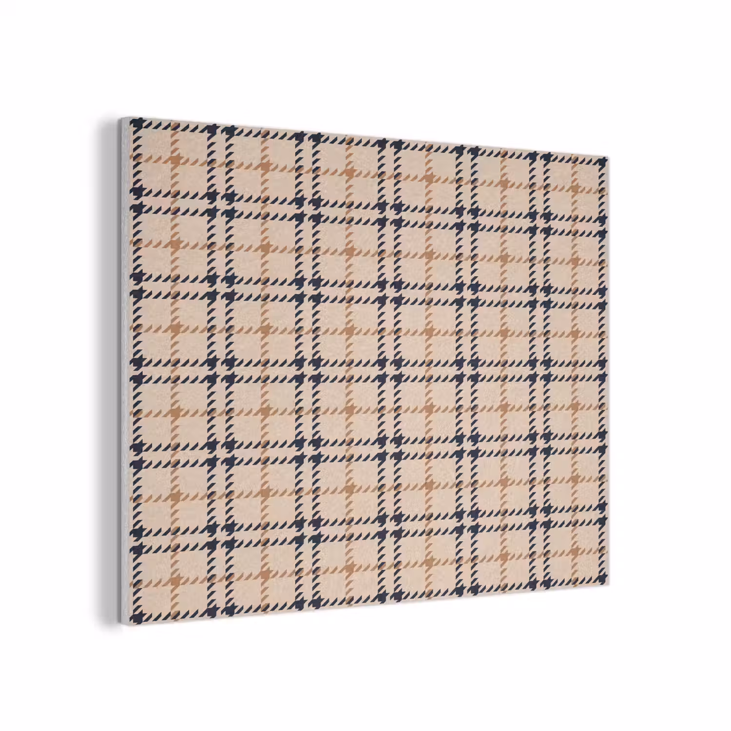 Plaid - Patroon - Beige - Zwart PET vilt klein 837 -3d