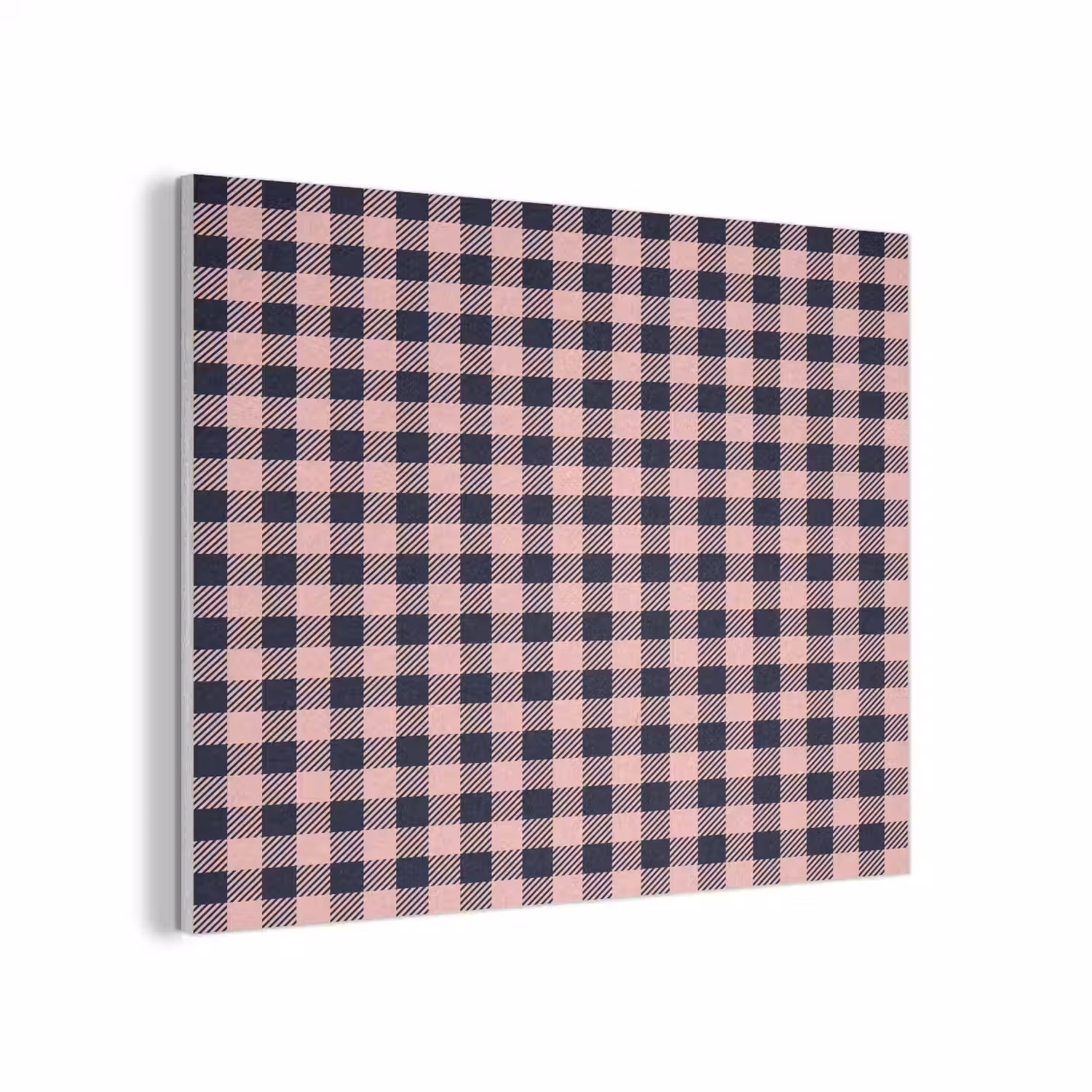 Plaid - Patroon - Roze - Zwart PET vilt klein 837 -3d