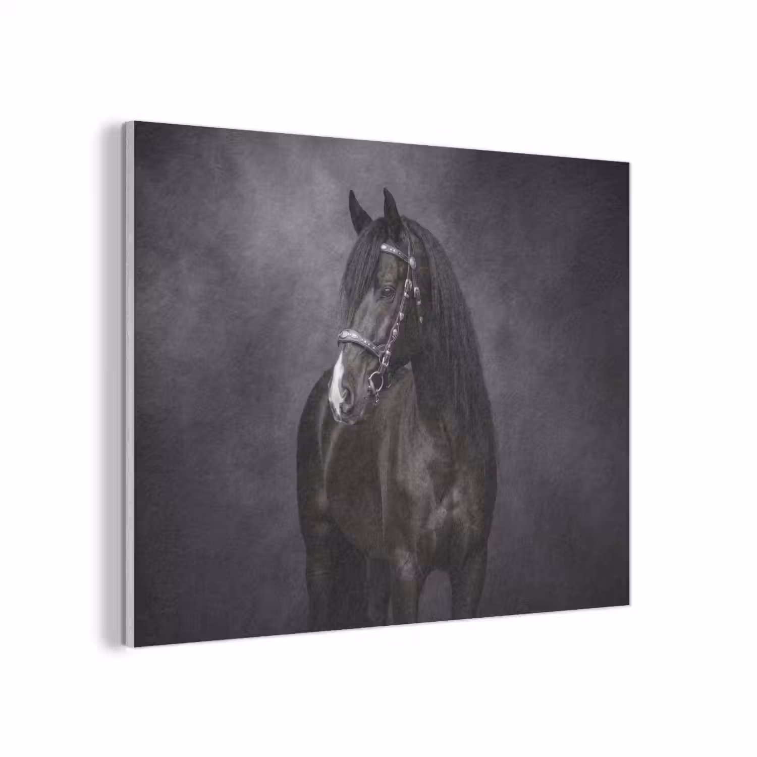 Portret - Paard - Zwart PET vilt klein -3d