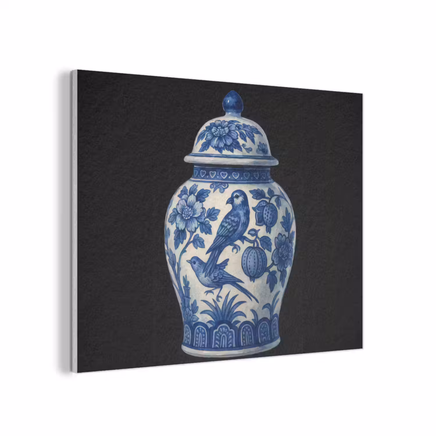 Pot - Delfts Blauw - Bloemen PET vilt klein -3d