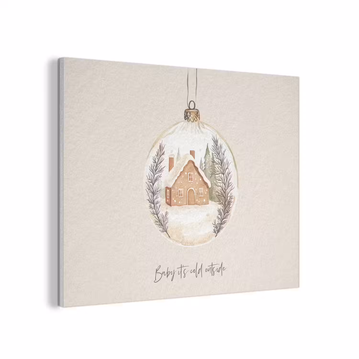 Quote - Winter - Kerst - Beige - Kerstbal PET vilt klein -3d