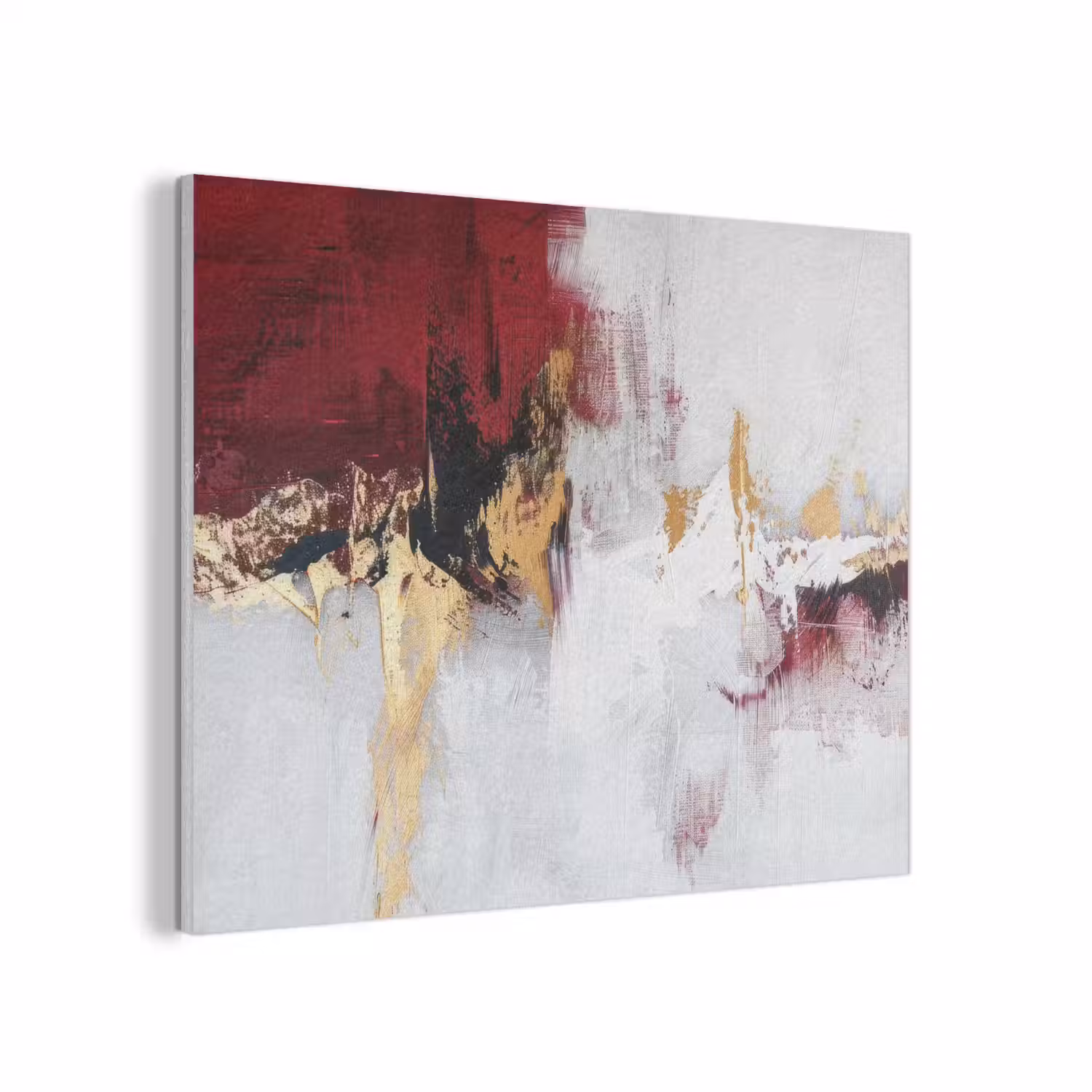 Rood - Marmer - Abstract - Goud - Modern PET vilt klein -3d