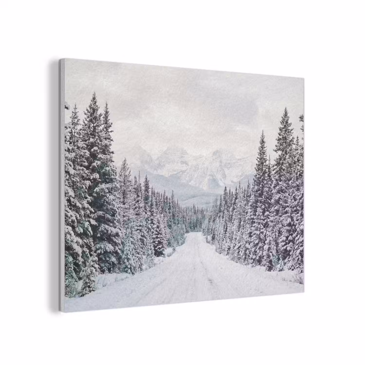 Weg - Sneeuw - Naaldbos - Winter - Avontuurlijk PET vilt klein -3d