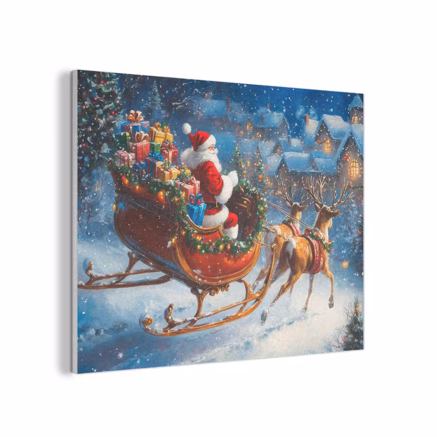 Kerstman - Rendier - Kerst - Sneeuw PET vilt klein -3d