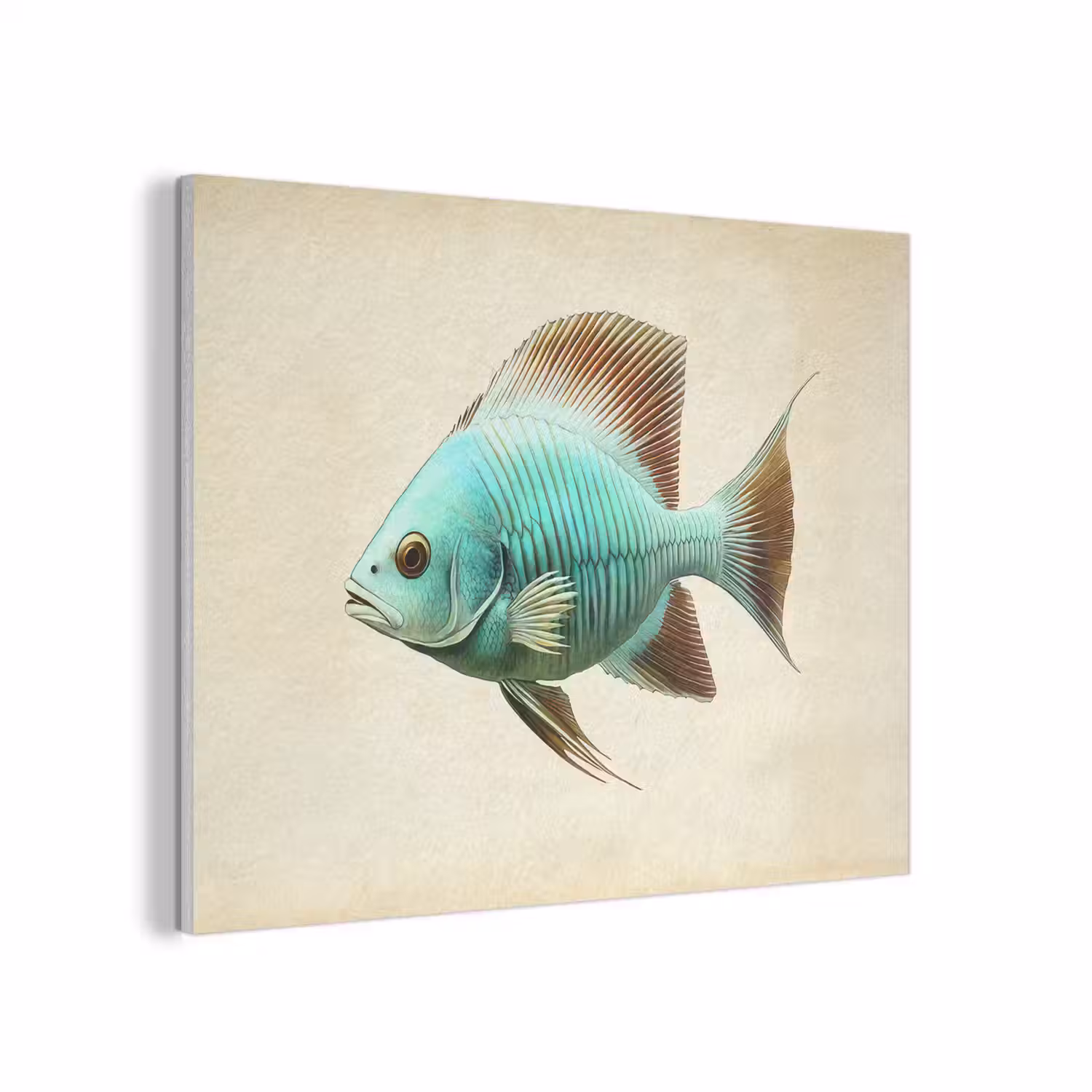 Schubben - Vis - Mint - Minimalistisch PET vilt klein -3d