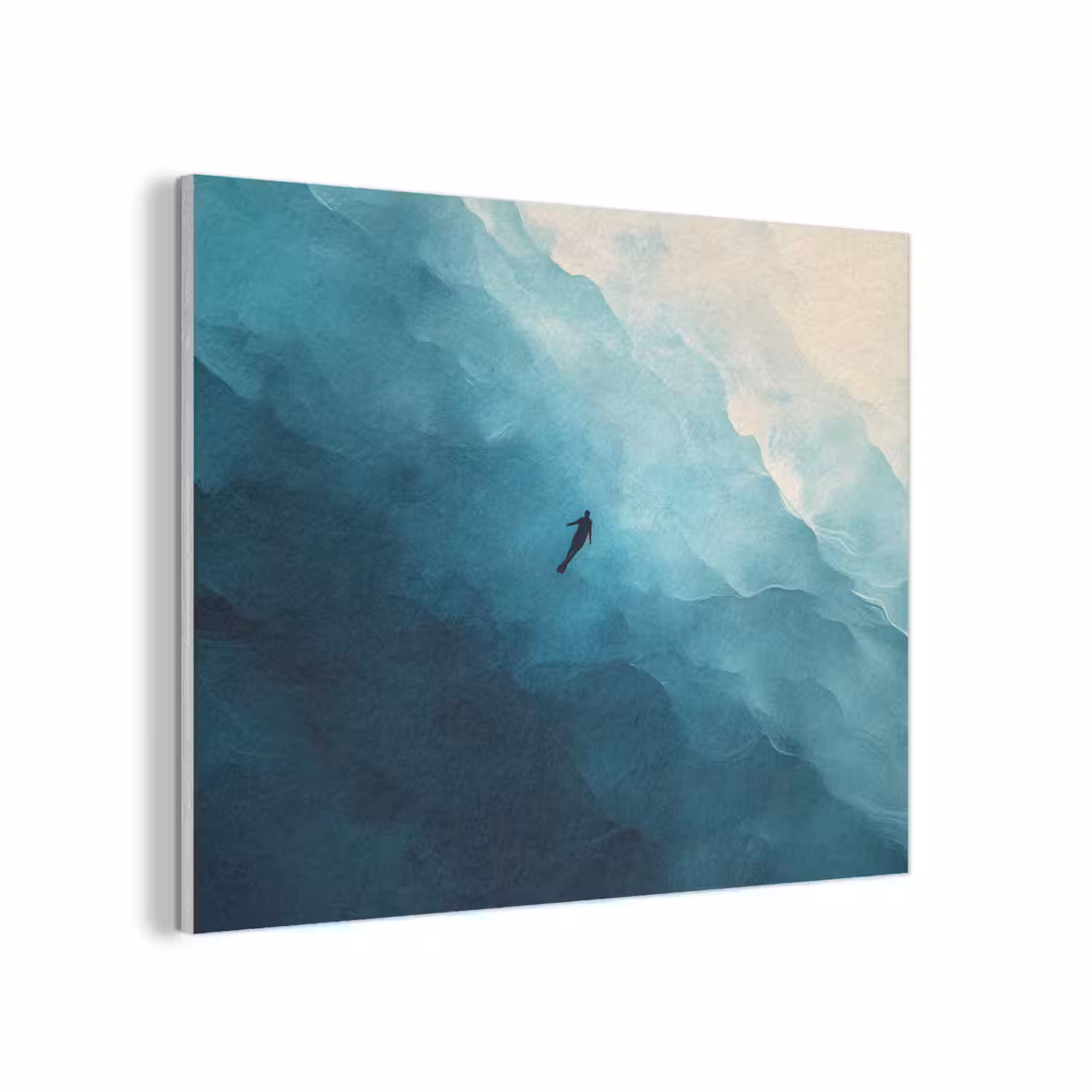 Zee - Silhouet - Abstract - Blauw PET vilt klein -3d