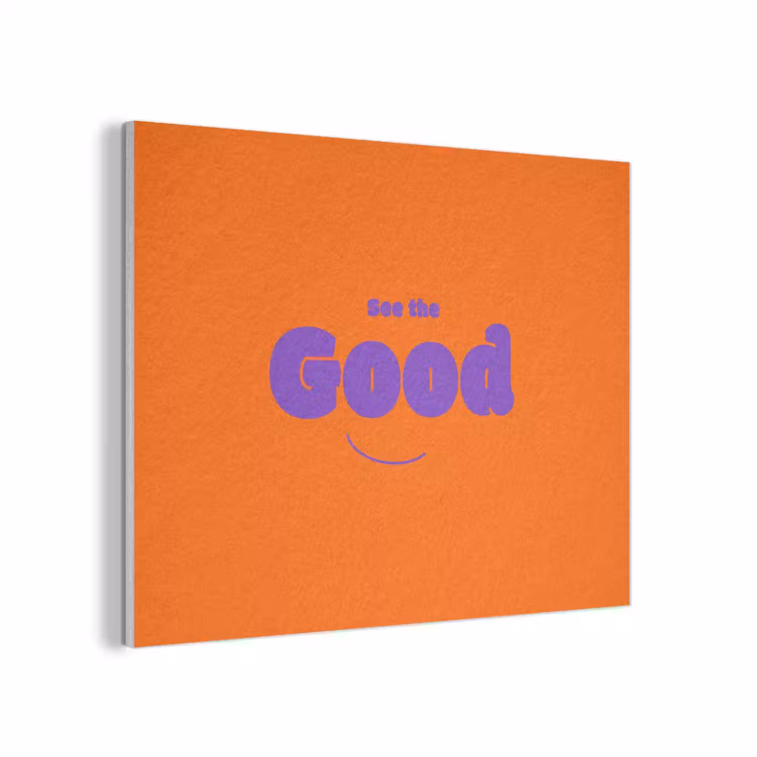 See the good - Paars - Oranje - Smiley PET vilt klein -3d