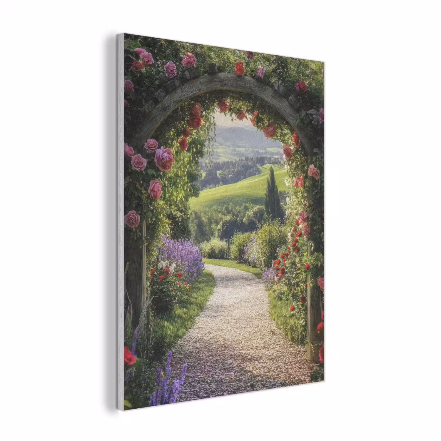 Doorkijk - Tuinboog - Bloemen - Natuur - Pad PET vilt klein -3d