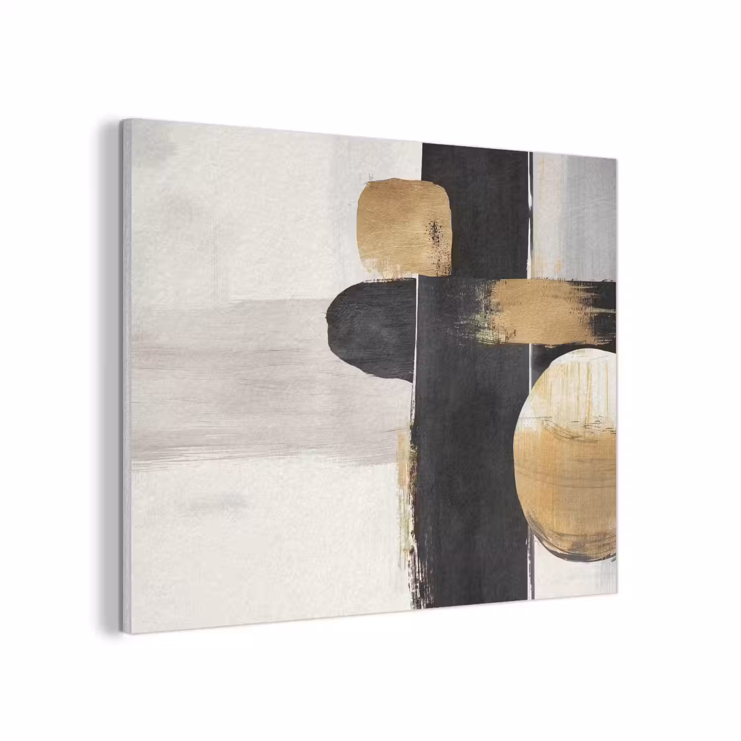Vormen - Penseelstreken - Abstract - Goud PET vilt klein -3d