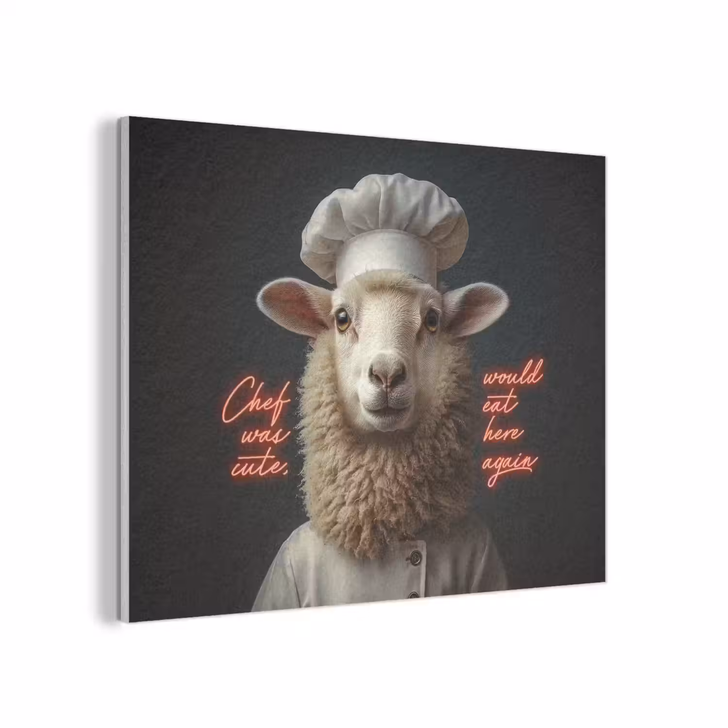 Schaap - Kokskleding - Neon - Quote PET vilt klein -3d