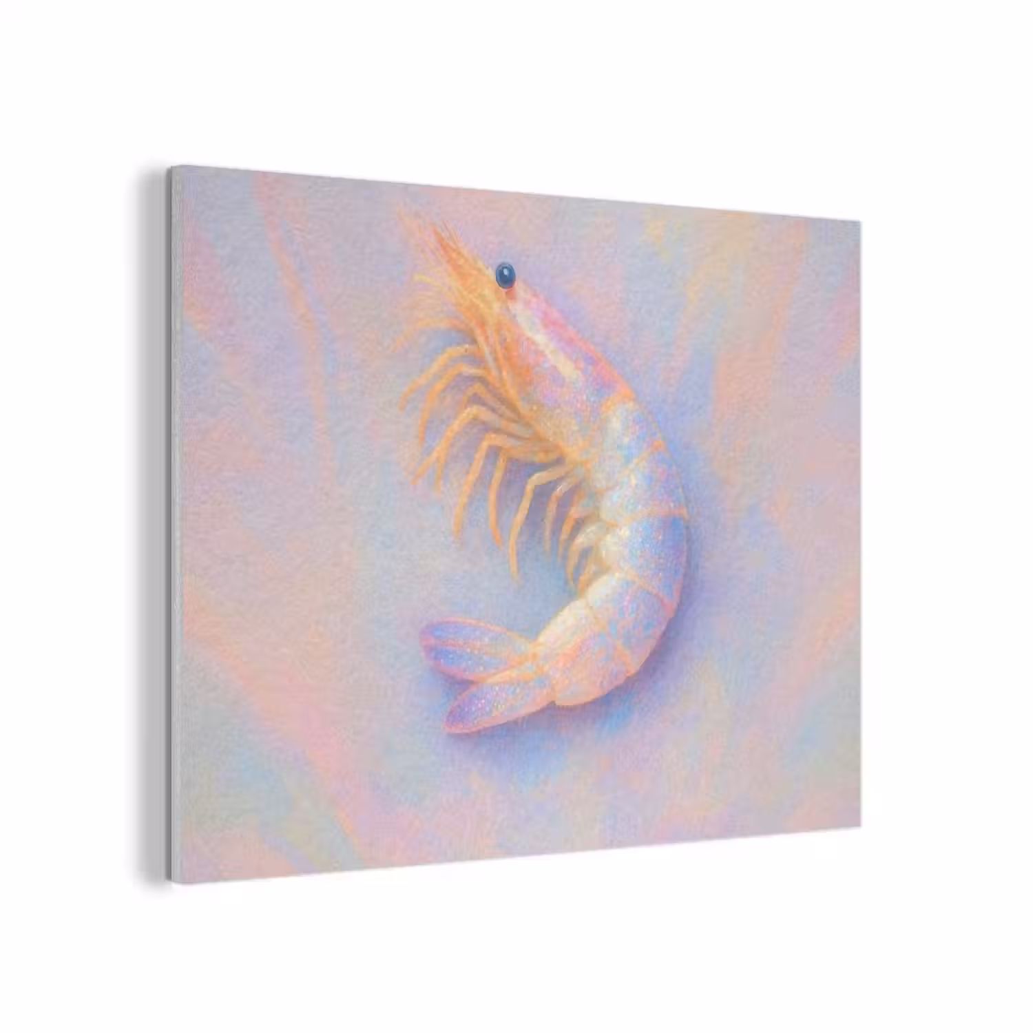 Garnaal - Subtiele structuur - Blauw - Roze PET vilt klein -3d
