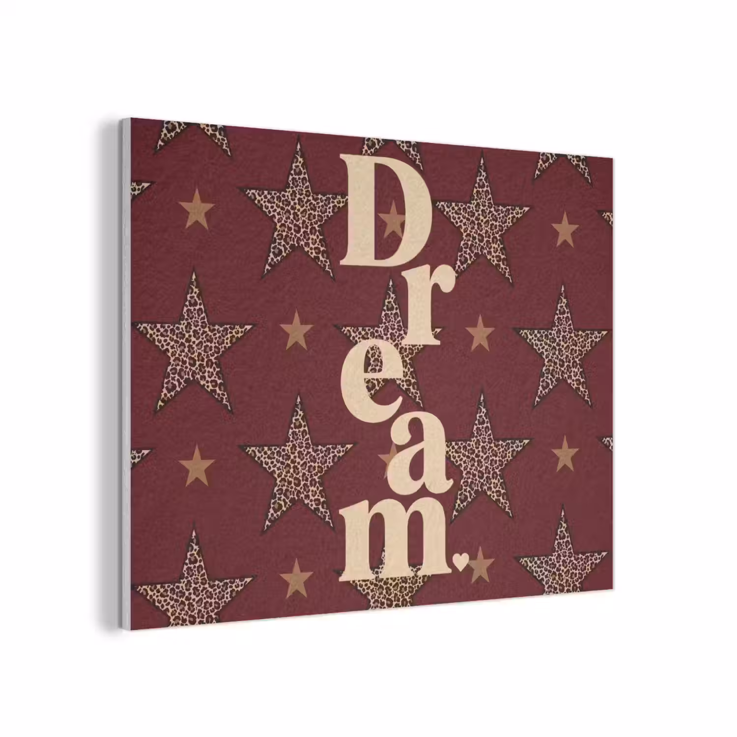 Sterren - Luipaardprint - Dream - Bordeaux PET vilt klein -3d