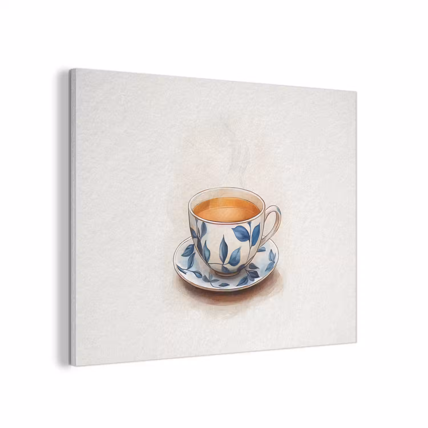 Theekop - Bladeren - Blauw PET vilt klein -3d