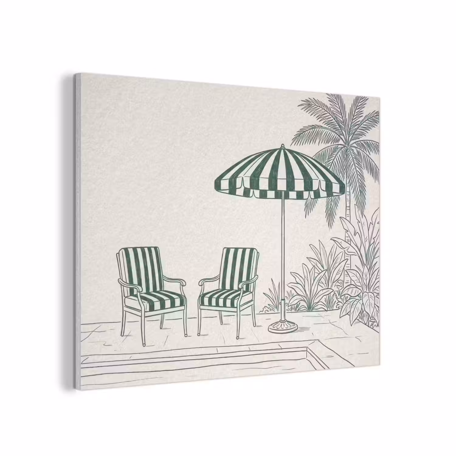 Terras - Illustratie - Groen PET vilt klein -3d