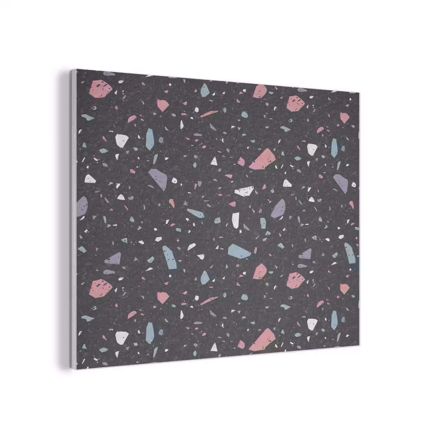 Terrazzo - Patroon - Zwart - Zacht PET vilt klein 837 -3d