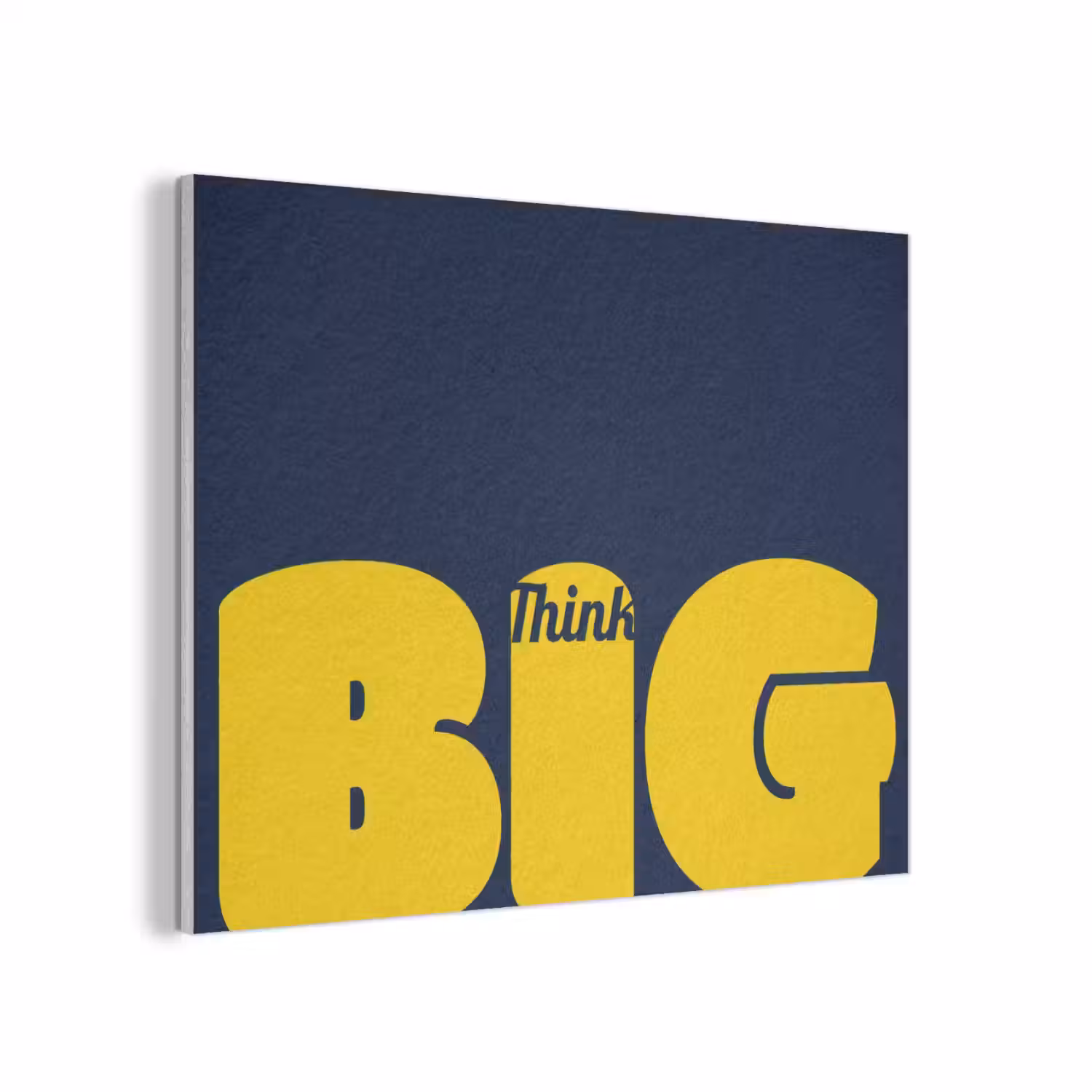 Think big - Blauw - Geel PET vilt klein -3d