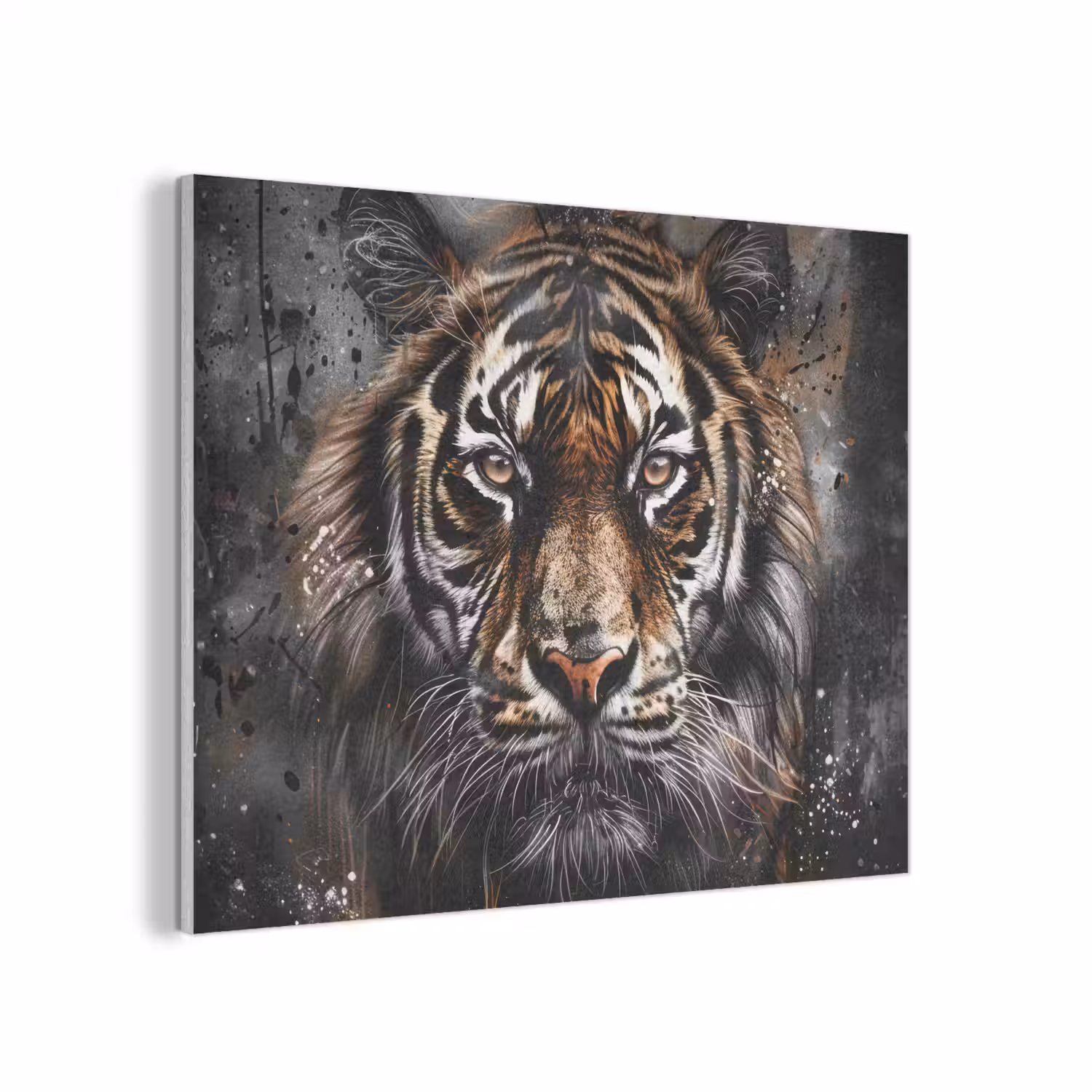 Tijger - Dieren - Portret - Luxe - Zwart PET vilt klein -3d