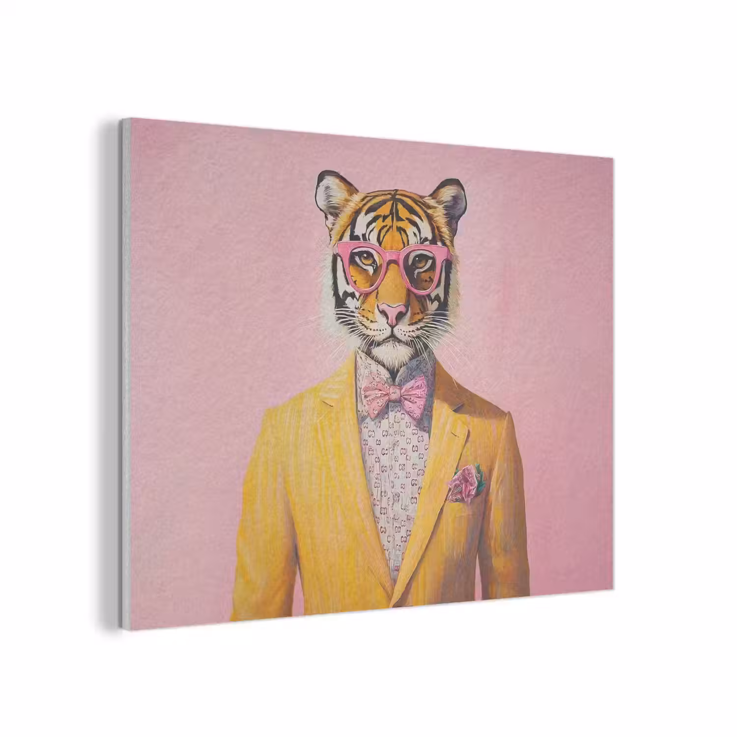 Tijger - Bril - Geel - Jasje PET vilt klein -3d