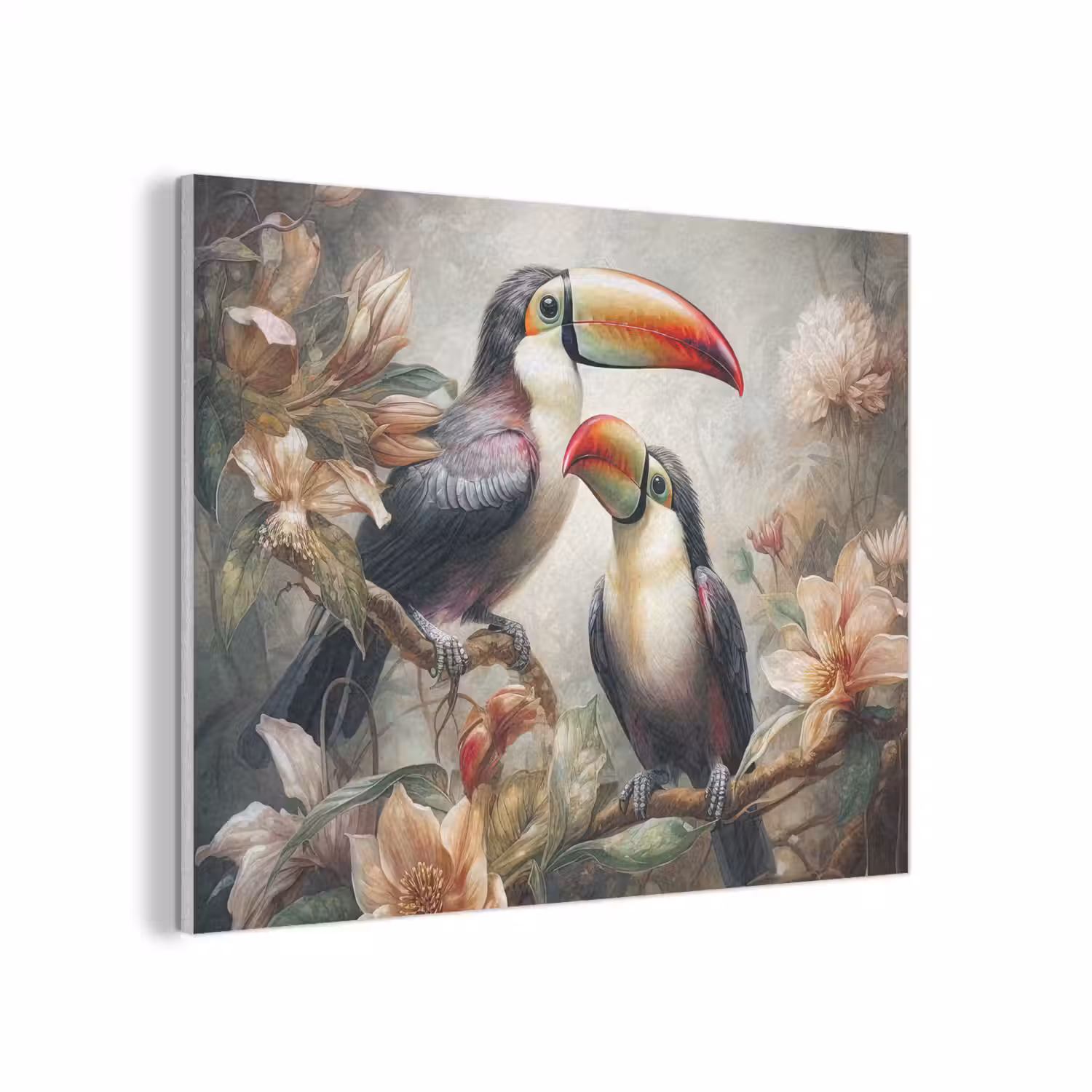 Toekan - Vogels - Bloemen - Jungle PET vilt klein -3d