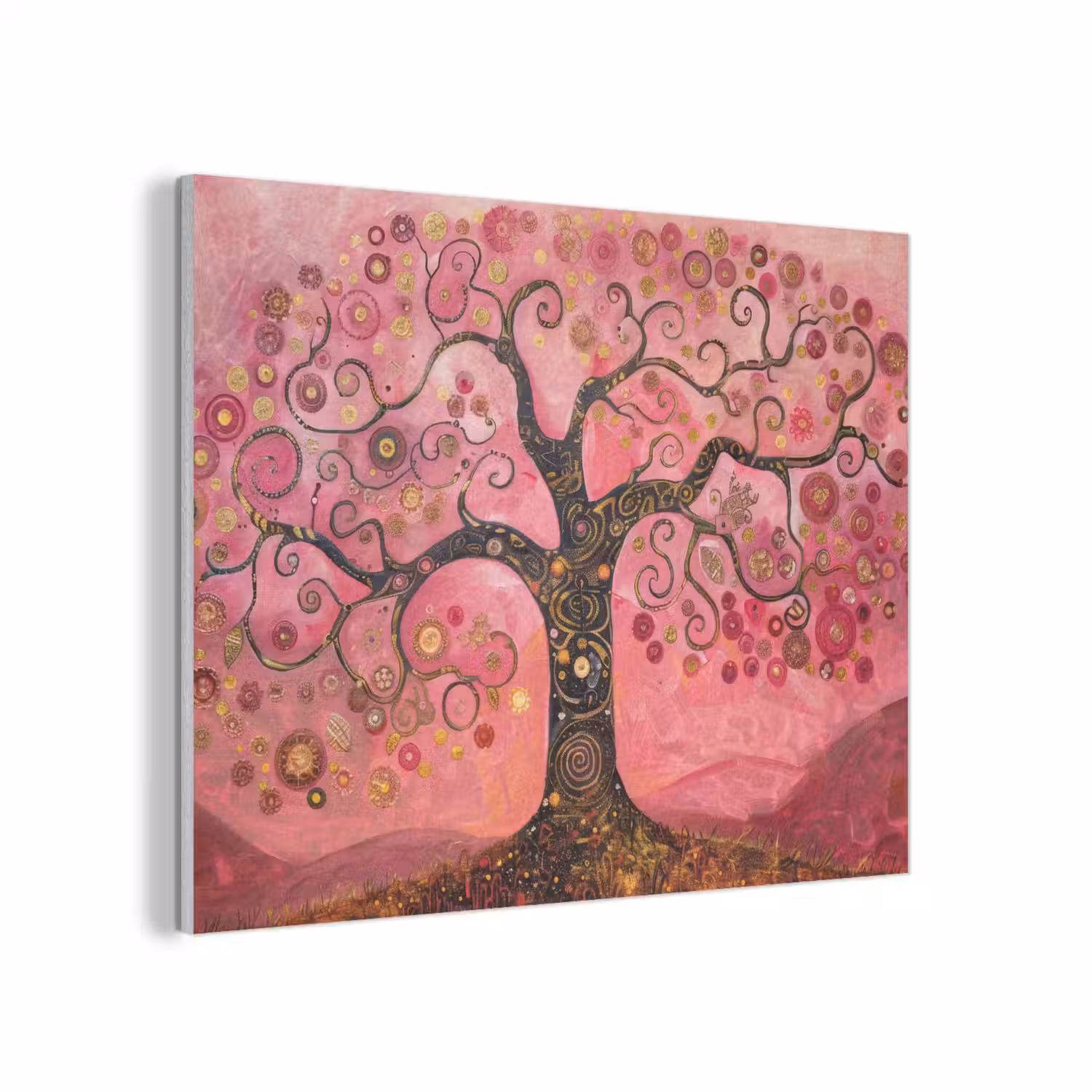 Boom - Levensboom - Roze - Goud PET vilt klein -3d