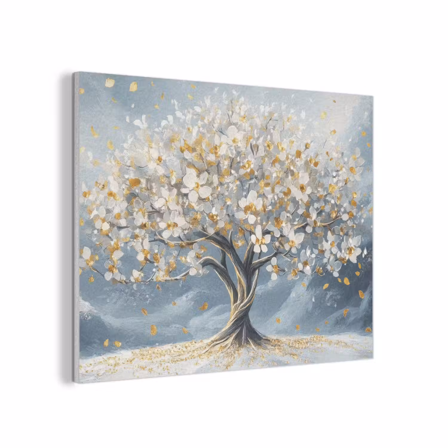 Boom - Winter - Levensboom - Modern - Goud PET vilt klein -3d