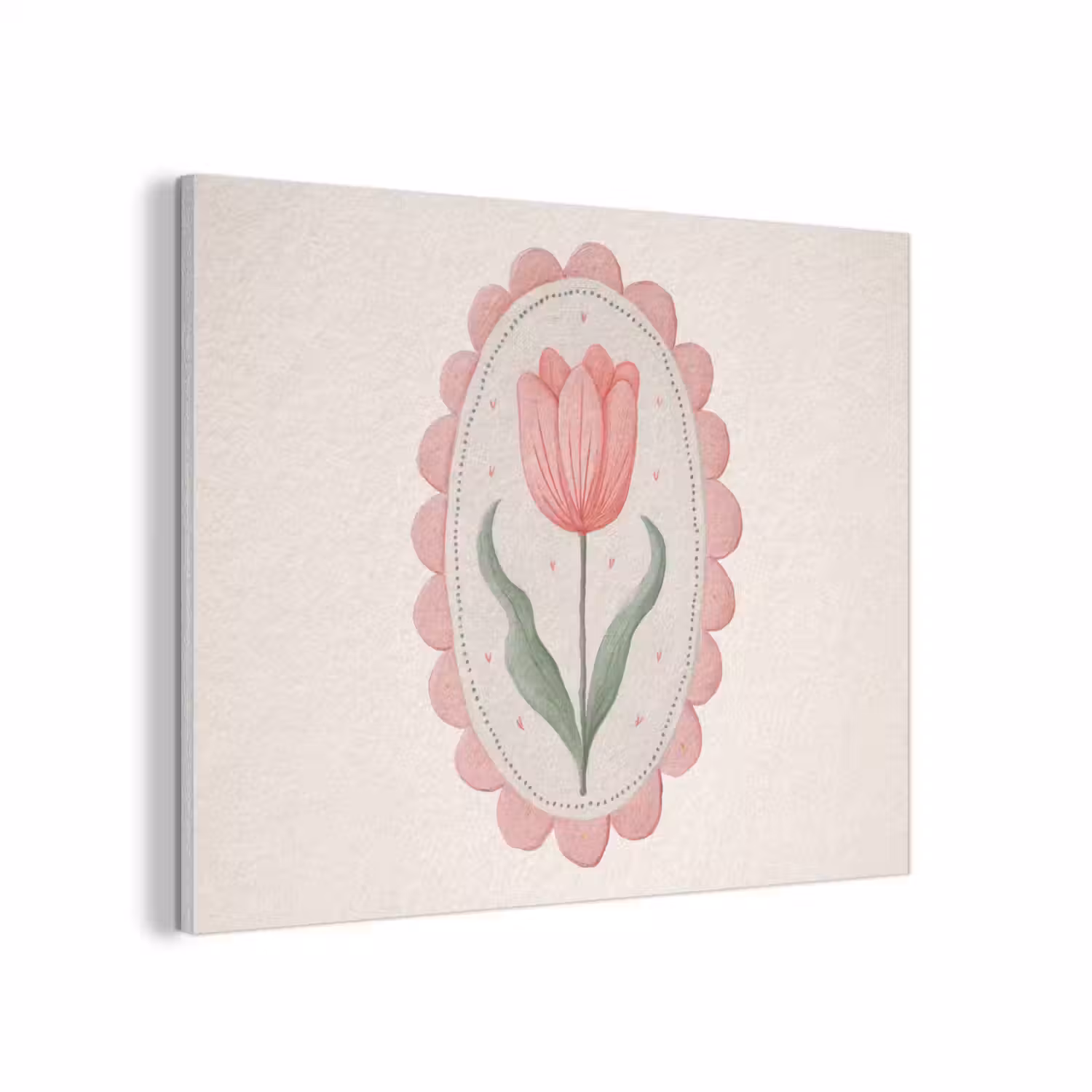 Tulp - Lijst - Ovaal - Illustratie PET vilt klein -3d