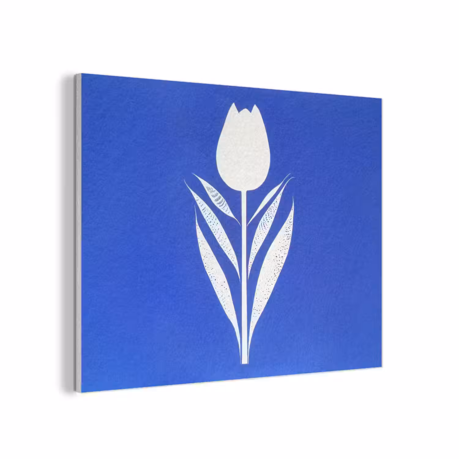 Tulp - Minimalistisch - Bladeren - Wit PET vilt klein -3d