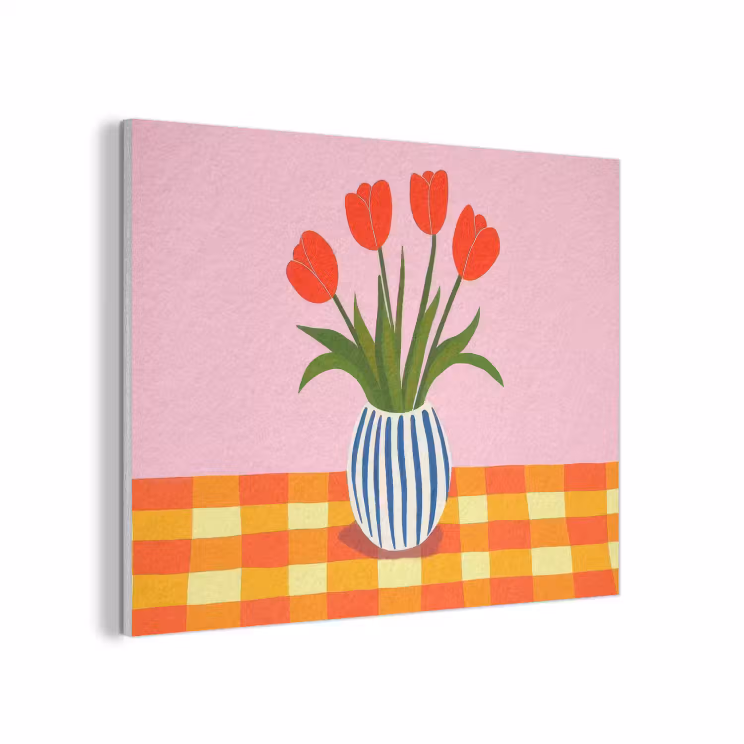 Tulpen - Roze - Vaas PET vilt klein -3d