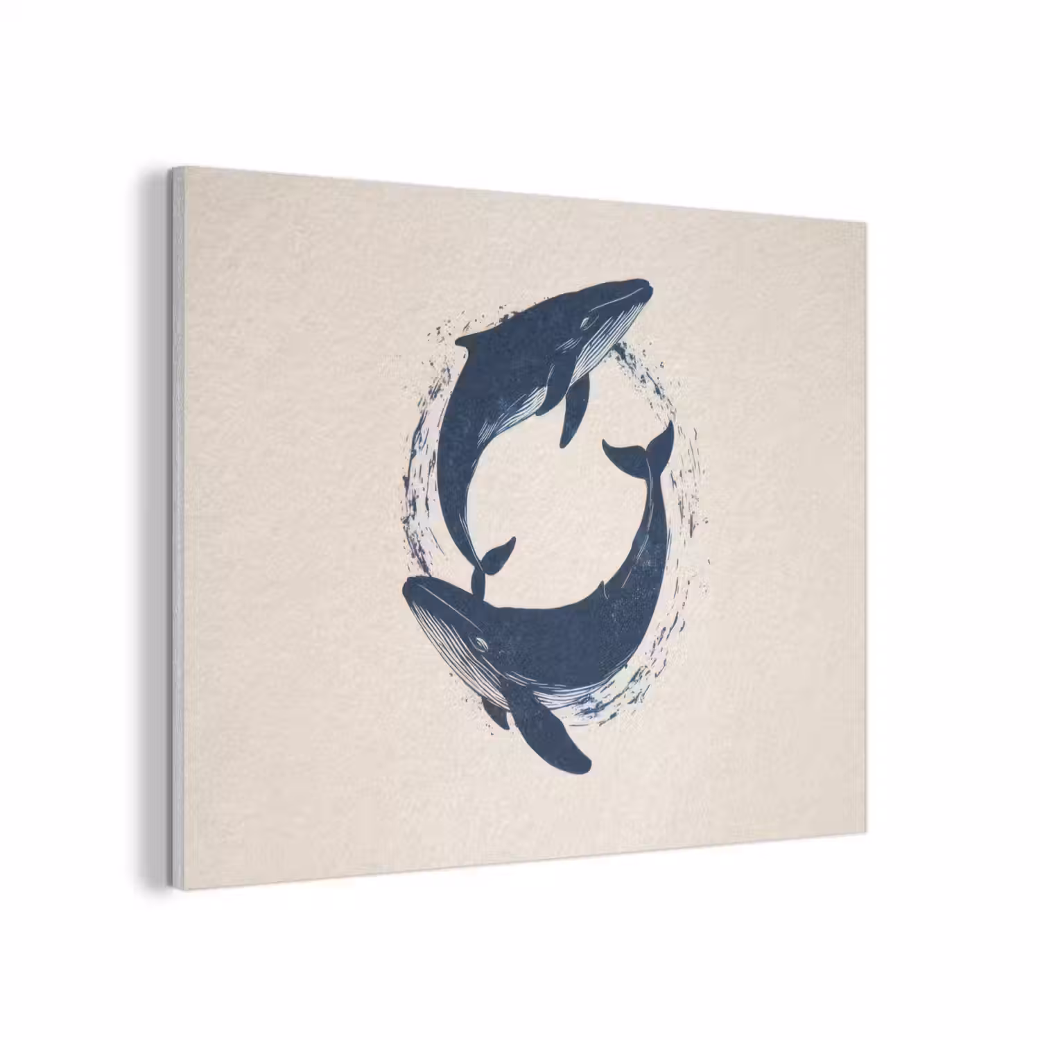 Walvissen - Spetters - Cirkel - Donkerblauw PET vilt klein -3d