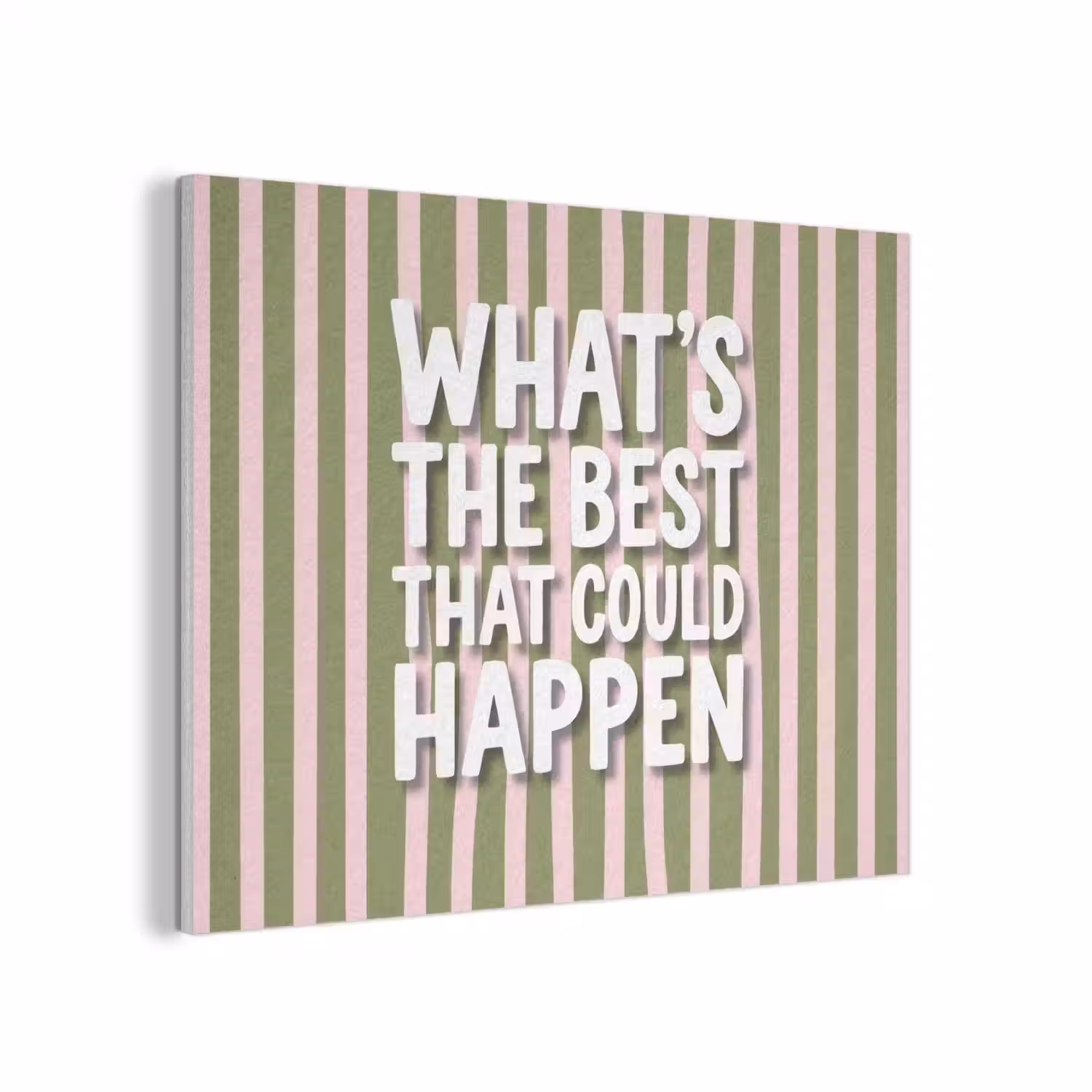 What's the best that could happen - Strepen - Groen - Roze PET vilt klein -3d