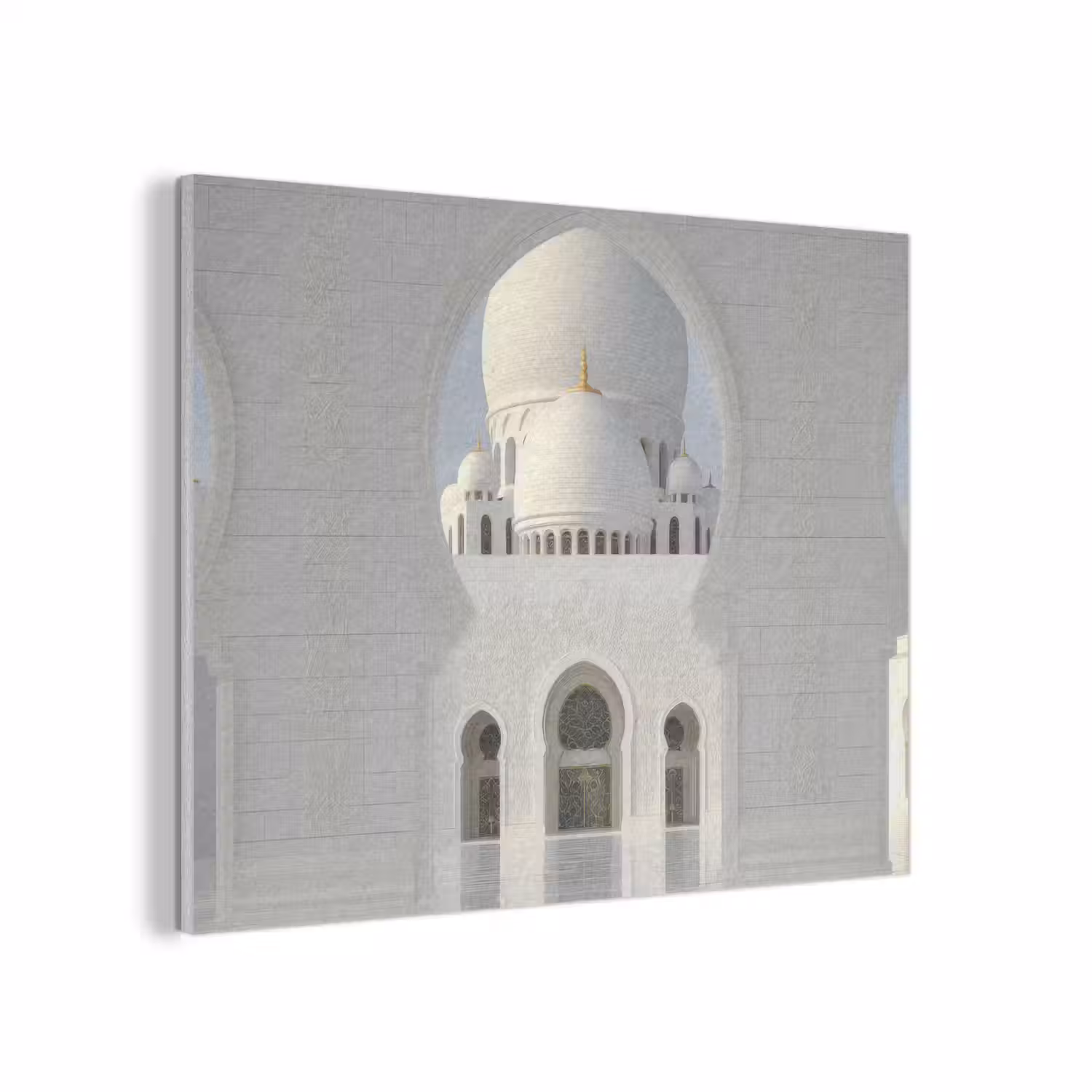 Witte koepel - Gouden Details - gebogen poort PET vilt klein -3d