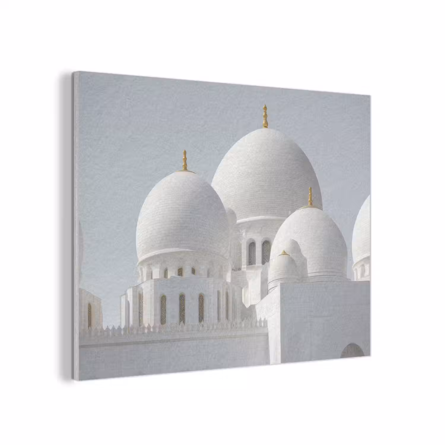 Witte koepels - Helderblauwe lucht - Gouden ornamenten PET vilt klein -3d