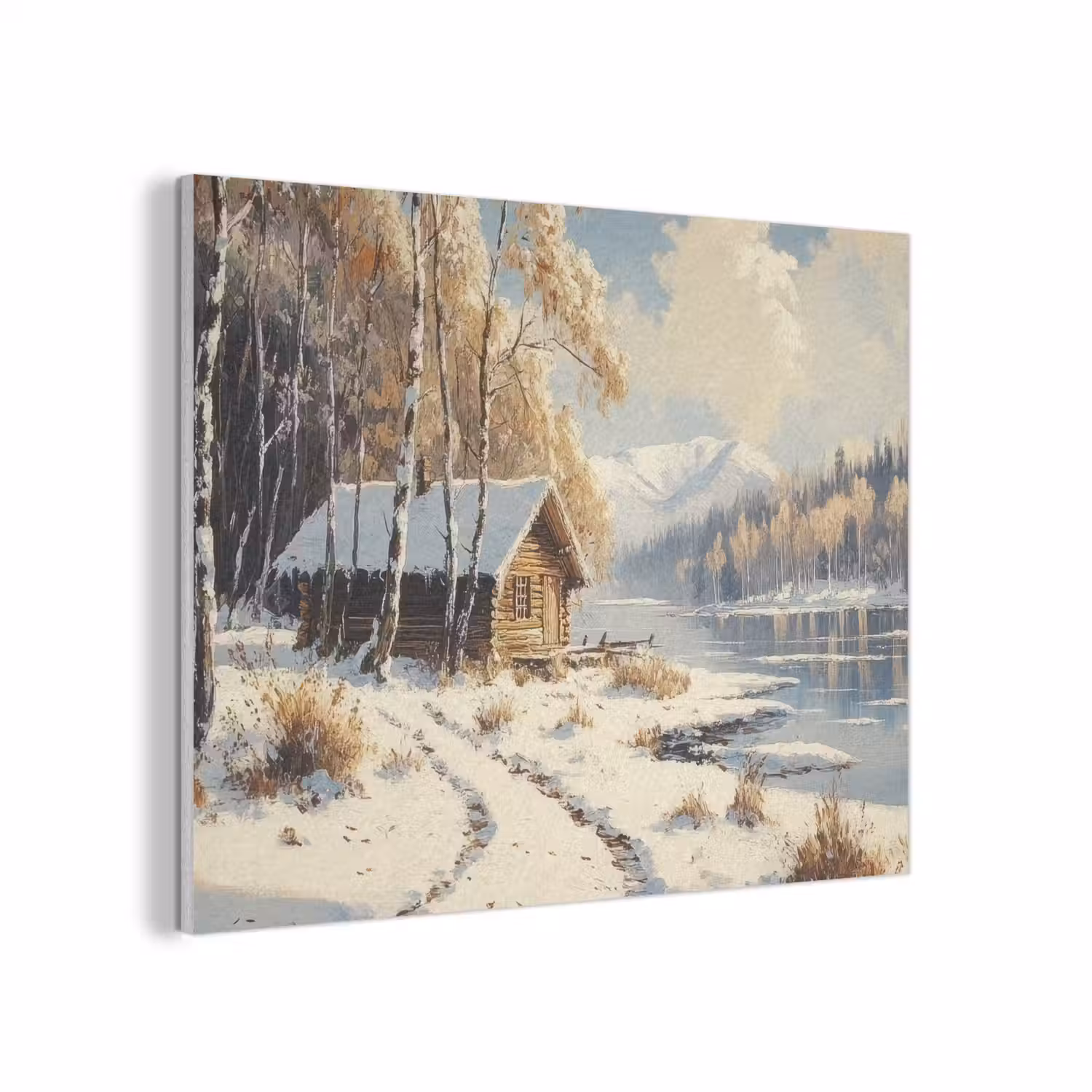 Winter - Sneeuw - Huis - Natuur PET vilt klein -3d