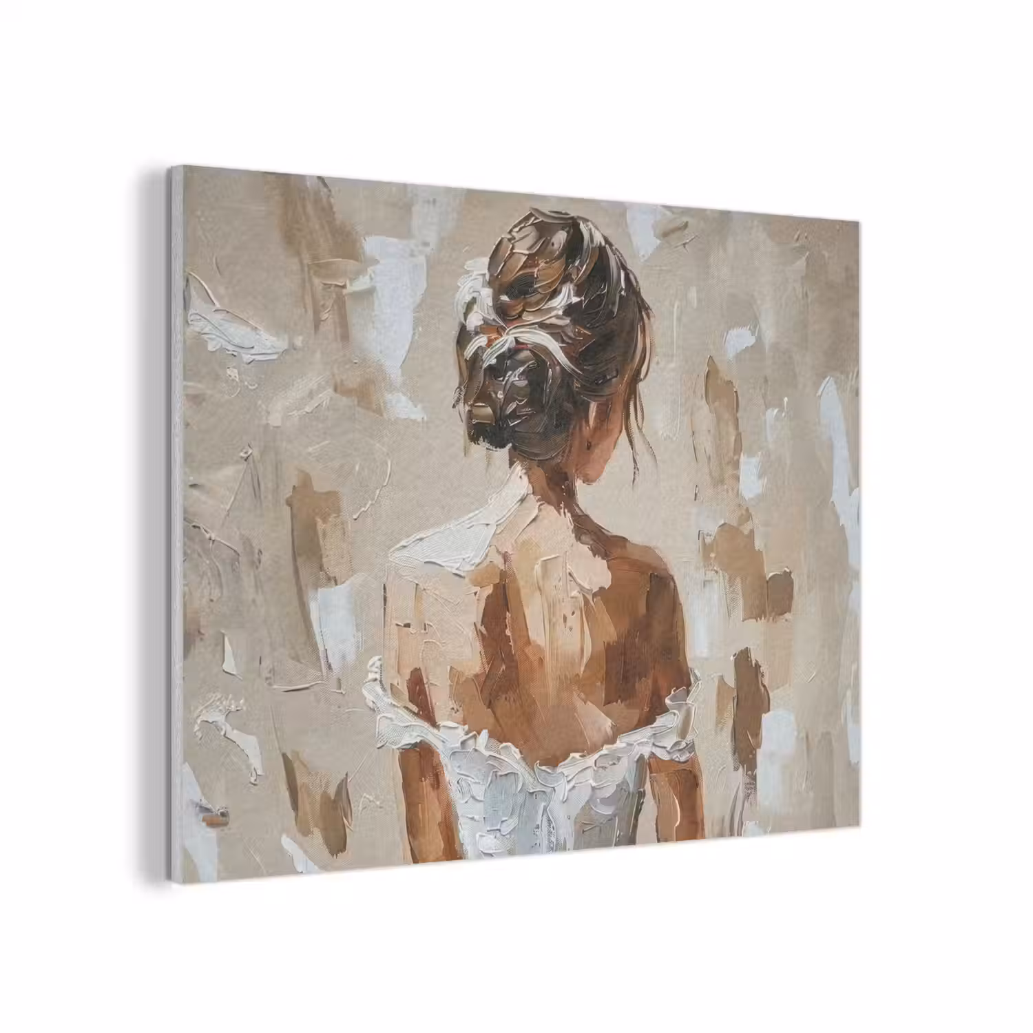 Vrouw - Verf - Abstract - Beige - Modern PET vilt klein -3d