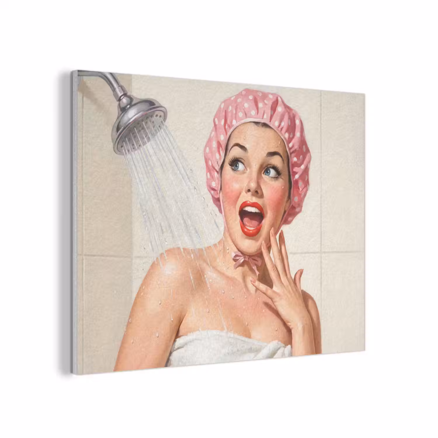 Vrouw - Douche - Roze PET vilt klein -3d