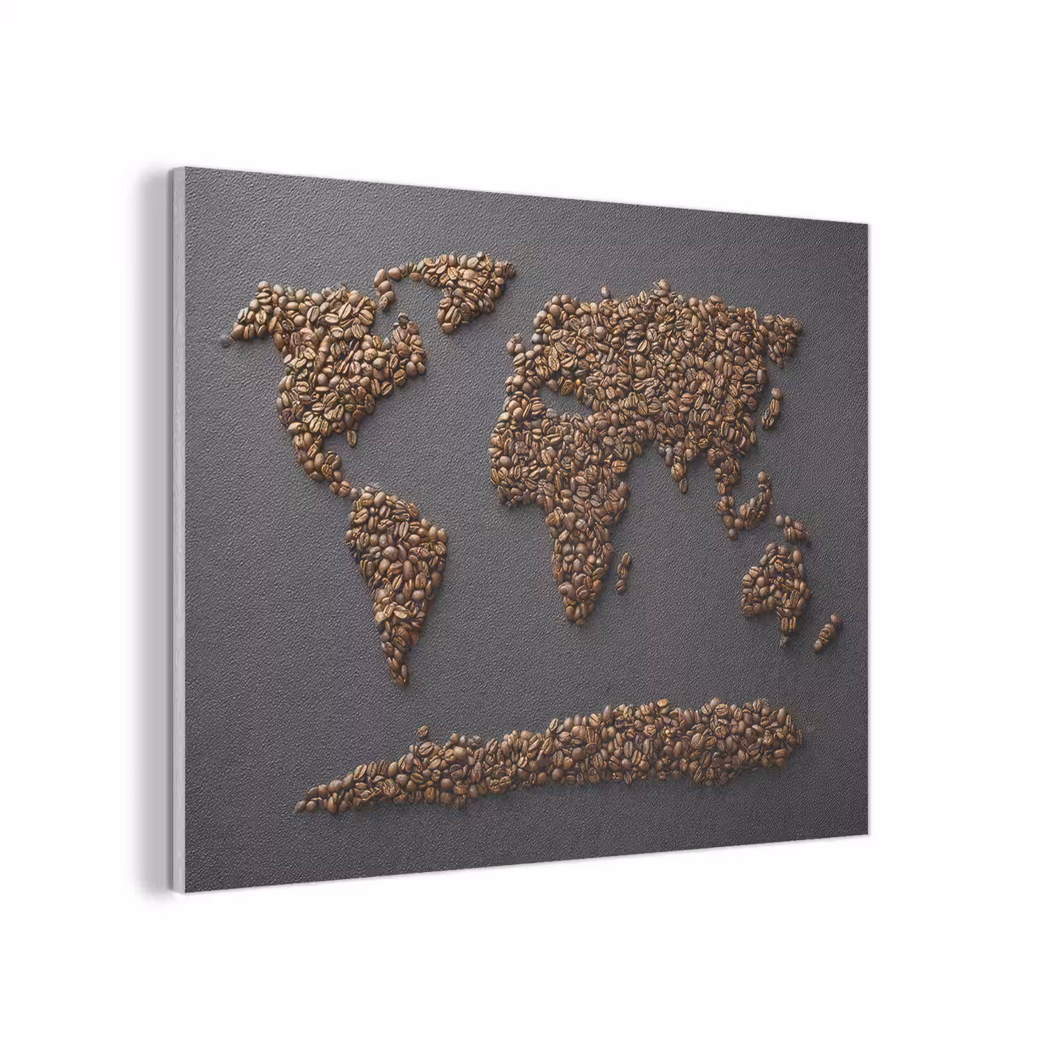 Wereldkaart - Koffie - Grijs PET vilt klein -3d