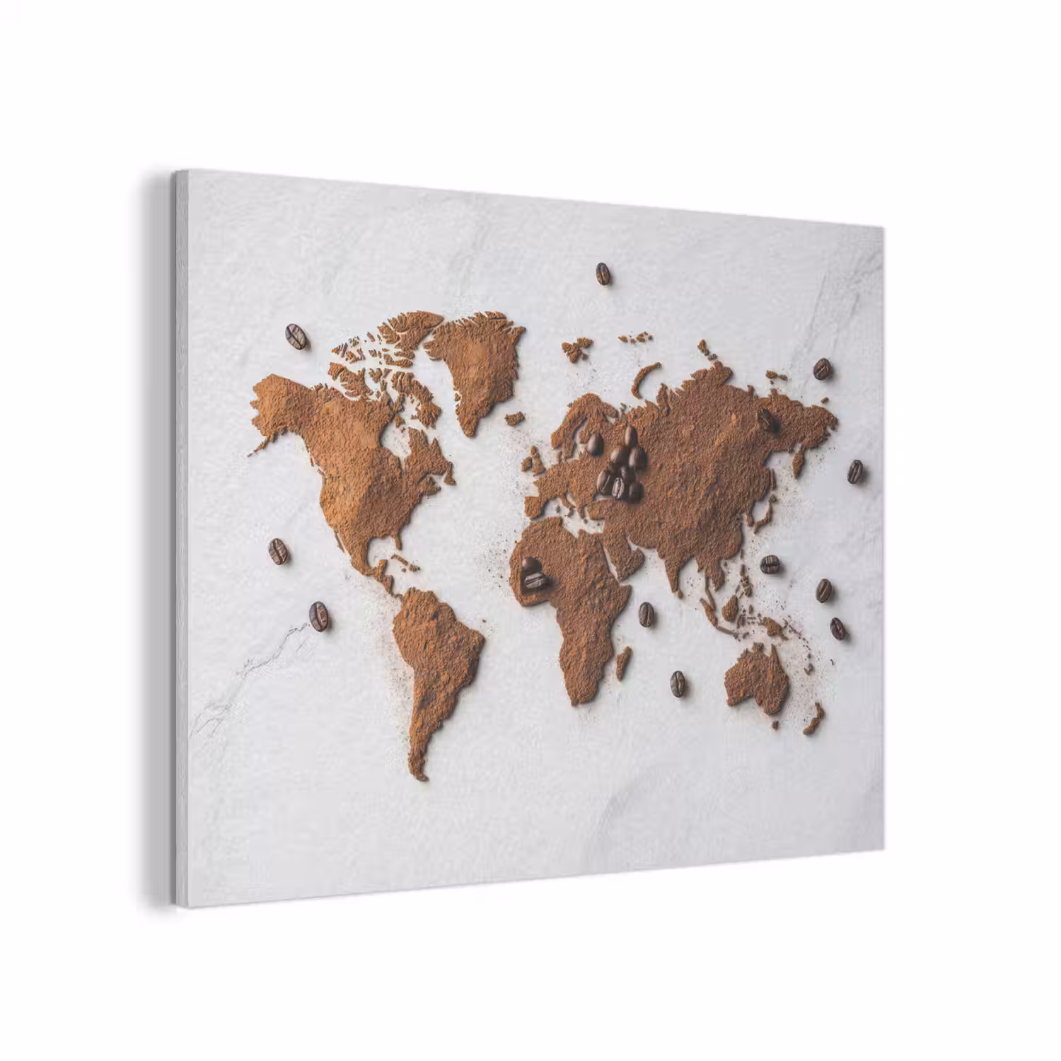 Wereldkaart - Koffie - Marmer PET vilt klein -3d