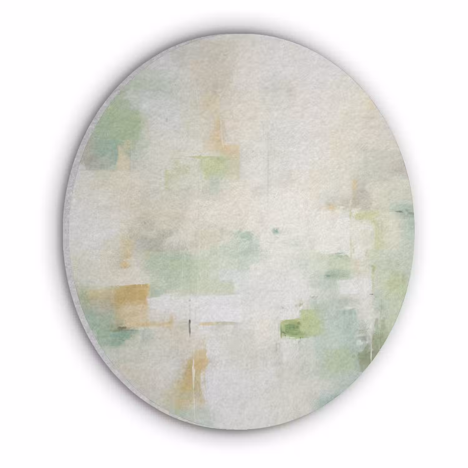 Abstract - Kunst - Wit - Groen - Modern Akoestische PET Vilt - Rond klein -3d