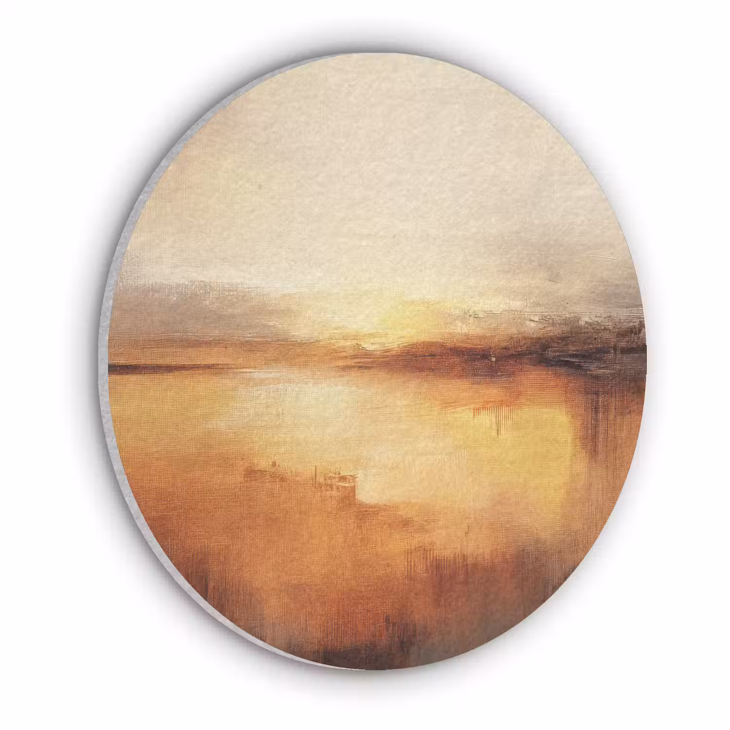 Abstract - Bruin - Modern - Herfst kleuren Akoestische PET Vilt - Rond klein -3d