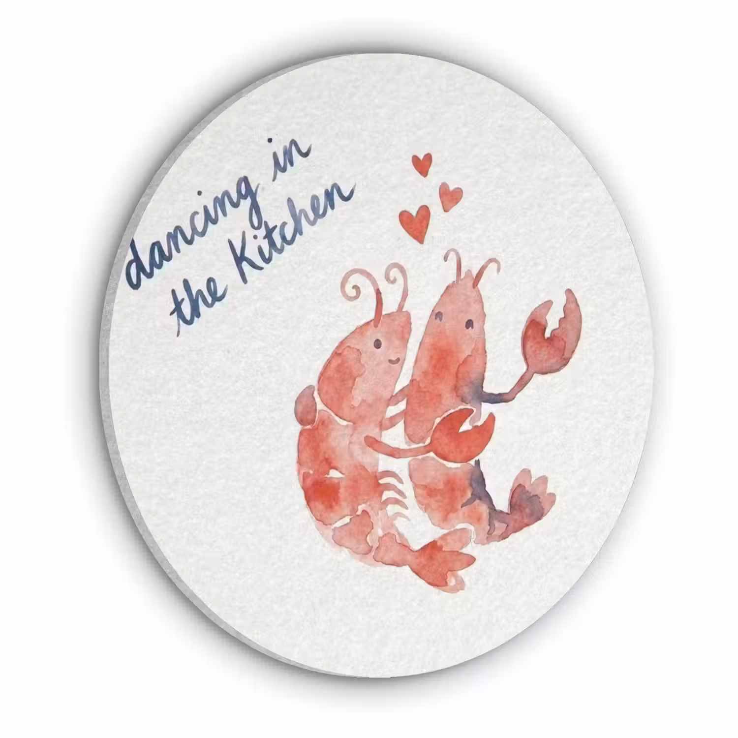 Dier - Dans - Liefde - Waterverf - Rood Akoestische PET Vilt - Rond klein -3d