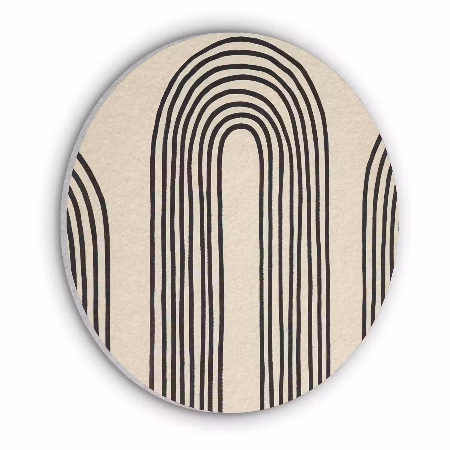Boogvormen - Zwart - Strak Akoestische PET Vilt - Rond klein -3d