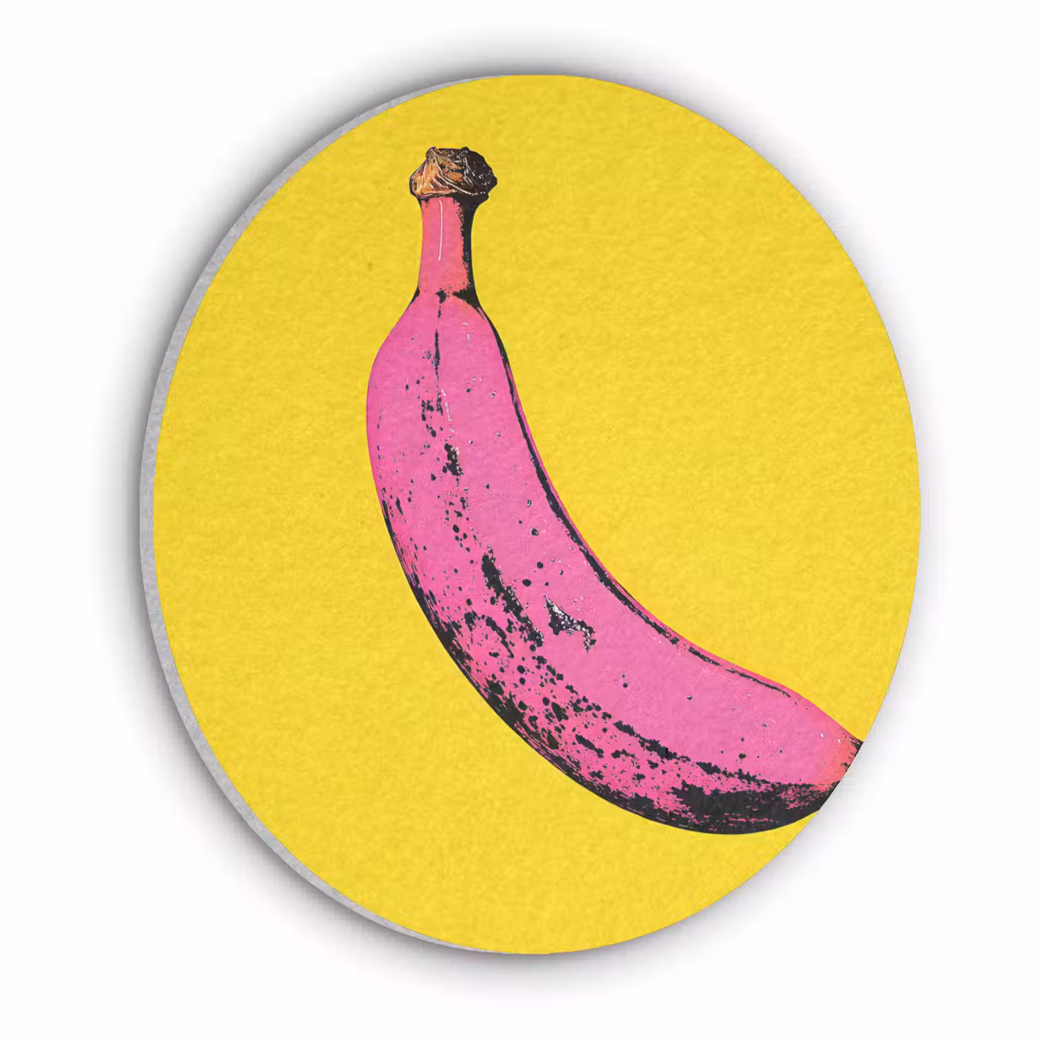 Banaan - Grafisch - Geel Akoestische PET Vilt - Rond klein -3d