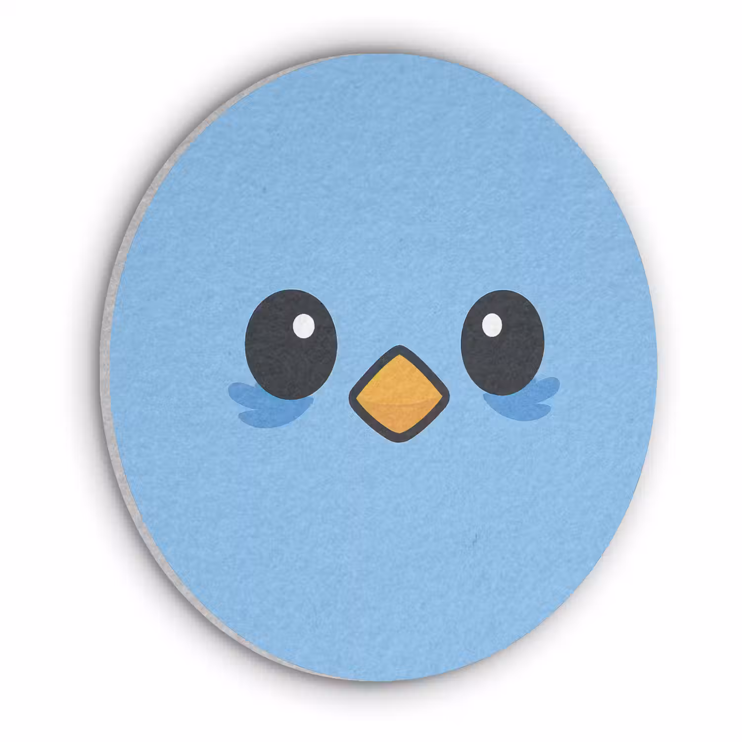 Vogel - Blauw - Eenvoudig Akoestische PET Vilt - Rond klein -3d