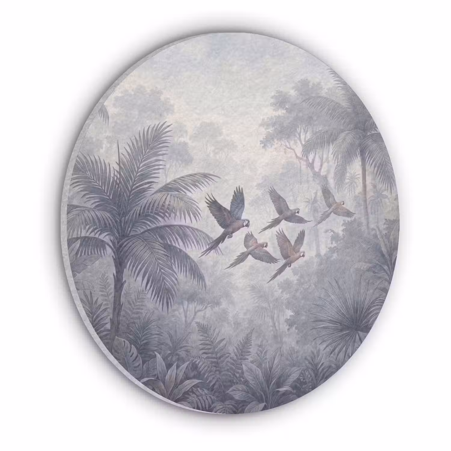 Vogel - Vliegend - Jungle - Vintage - Dieren Akoestische PET Vilt - Rond klein -3d