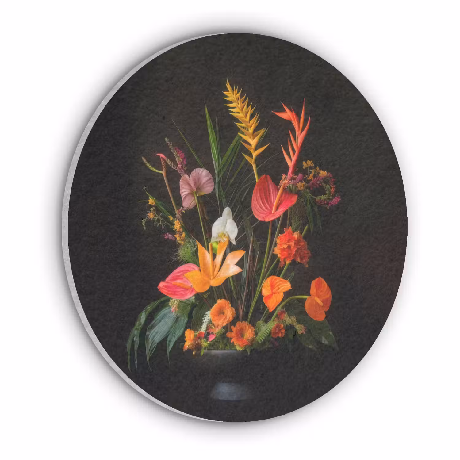 Schaal - Boeket - Bloemen Akoestische PET Vilt - Rond klein -3d