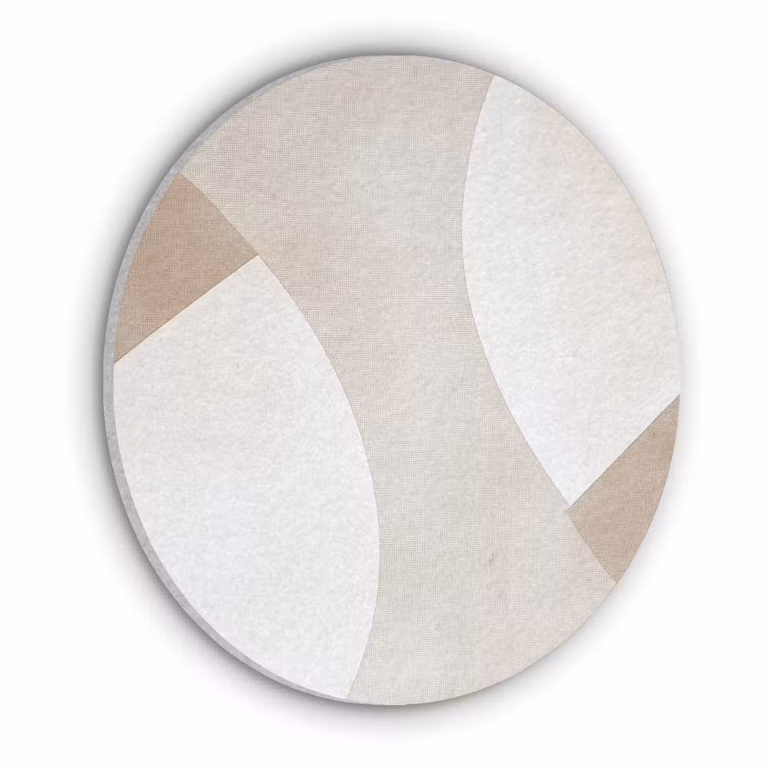 Bruin - Japandi - Abstract Akoestische PET Vilt - Rond klein -3d