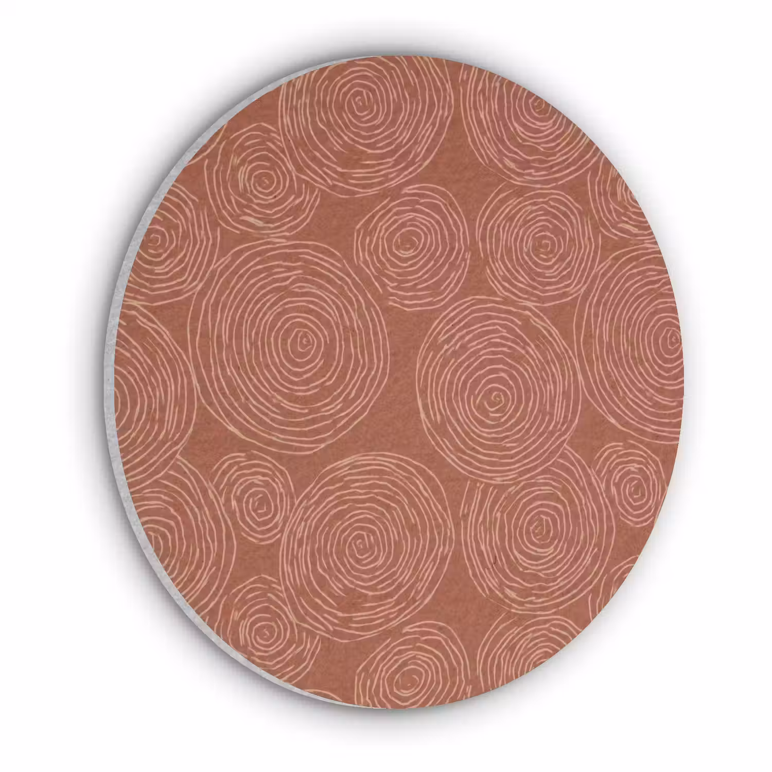 Cirkels - Abstract - Artistiek - Terracotta Akoestische PET Vilt - Rond klein 838 -3d